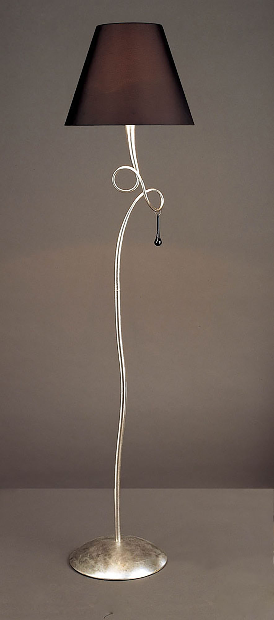 Paola Silver-Black Floor Lamps Mantra Shaded Floor Lamps Paola Silver-Black Floor Lamps Mantra Shaded Floor Lamps